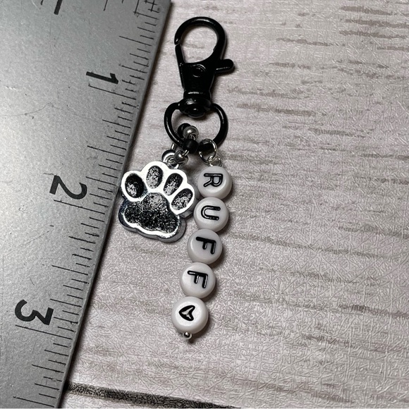 Black Resin Filled Paw Pet Charm Or Purse Toggle Or Keychain - Picture 11 of 13